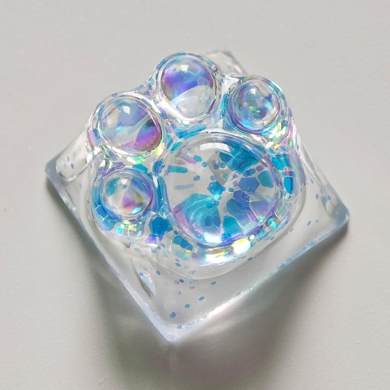 Elacgap Cat Claw Keycap Cute Drip Glue Backlight Keycaps DIY ESC Arrow Key Keycap Replacement for Cherry MX Gaming Mechanical Keyboard (Blue) - Image 2
